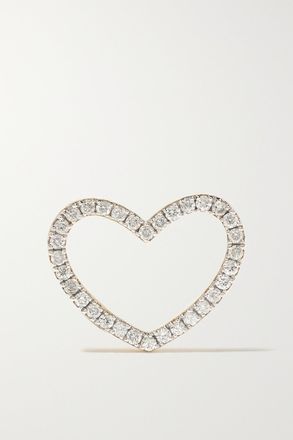 Yvonne Léon Orecchino Singolo In Oro 18 Carati Con Diamanti Open Heart