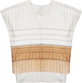 Alysi Silk Banded V-Neck Top