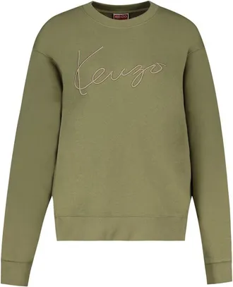 Kenzo Mens Cotton Sweatshirt Khaki Sweatshirts
