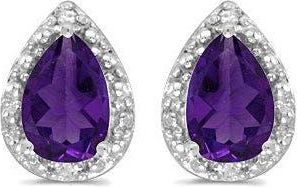 Allurez Pear Stud Earrings 14k in 1.32Ct,amethyst,white Gold at Nordstrom