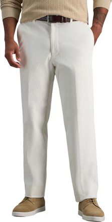 Haggar Mens Classic Fit Stretch Corduroy Pant, Ivory, 38W x 29L