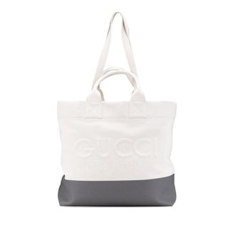 Gucci Pre-owned Gucci Canvas Embossed Logo Tote Unisex 779510 486628
