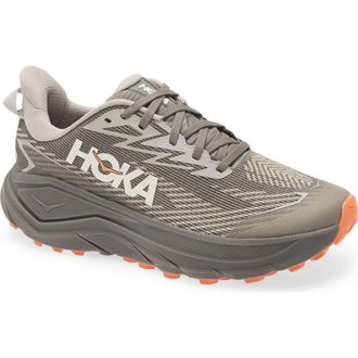 Hoka One One Challenger 8 GTX Gore-Tex Waterproof Trail Running Shoe in Cement /Gravel at Nordstrom, Size 10.5