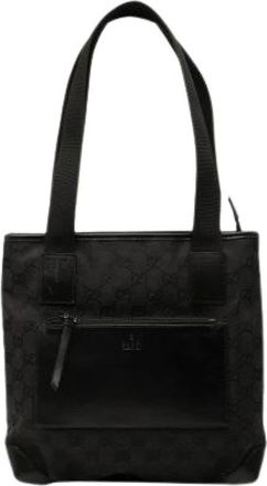 Gucci Pre-owned Tote Bags, female, Black, Size: ONE SIZE Pre-owned Canvas Tote Bag