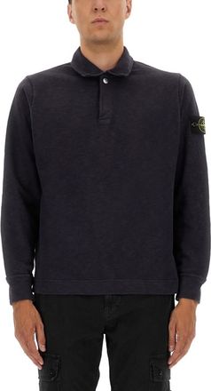 Stone Island Dark Blue Logo Polos