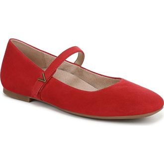 Vionic Alameda Mary Jane Flat in Red Suede at Nordstrom Rack, Size 6