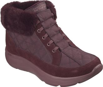 Skechers On-The-Go Encore Elisa Textile WoMens Burgundy Winter Ankle Boots - Red - Size UK 3