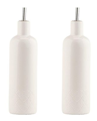 10 Strawberry Street Embossed Marquis Trim Oil & Vinegar Cruet Set