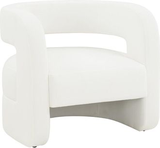 Safavieh Couture Anissa Barrel Back White Accent Chair