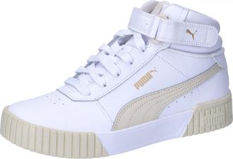 Puma Puma Women Carina 2.0 Mid Sneakers, Puma White-Alpine Snow-Puma Gold, 4.5 UK