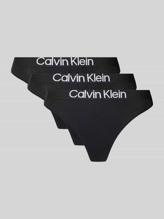 Calvin Klein Underwear String aus Baumwoll-Mix im 3er-Pack in Black, Gr&ouml;&szlig;e XL