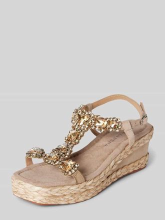 Alma En Pena Sandalette aus Leder-Mix in Beige, Größe 37