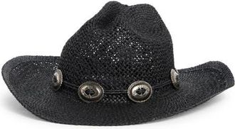 BP. Boho Straw Cowboy Hat in Black at Nordstrom