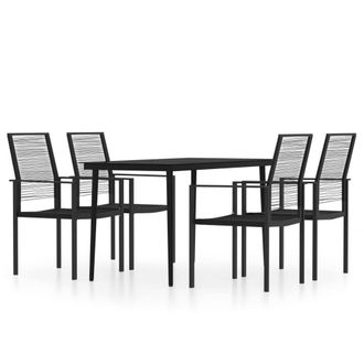 Berkfield Home 5 Piece Garden Dining Set Black