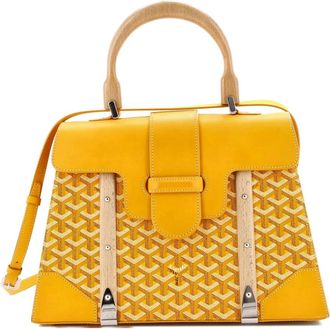 Goyard Saigon Top Handle Bag Coated Canvas with Leather MM satchel - Geel