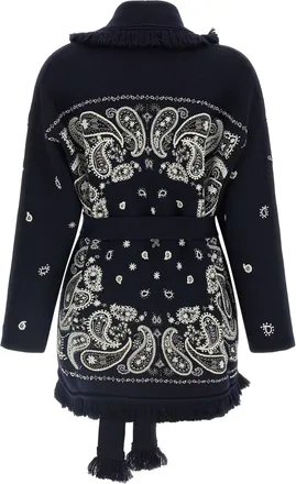 Alanui Echoes Of The Bandana Cardigan - Navy