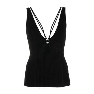 Patrizia Pepe Sleeveless Tops, female, Black, M, Sleeveless Viscose Top