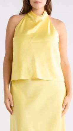 Renee C Satin Halter Top in Butter at Nordstrom Rack, Size 3X