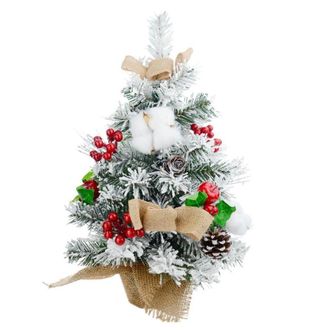 Trade Shop Trade Shop - Albero Di Natale Effetto Innevato Dim. 60 Cm Con Decori Pigne Fiocchetti Neve