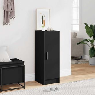 vidaXL Mueble Zapatero De Aglomerado Negro 32x35x92 Cm Vidaxl
