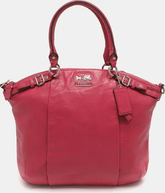 Coach Madison Lindsey Pink Leather Satchel