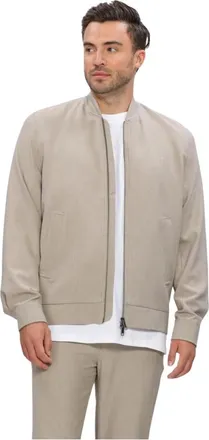 Les Deux Jassen, Heren, Beige, M, Polyester, Como Reg Bomber Jacket