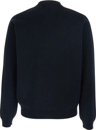 Maison Kitsun&eacute; Mens Black Wool Sweatshirt With High Neck Sweatshirts Sweater
