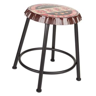 Wanderlust Deco Wanderlust Deco - Taburete De Metal Rojo 35x35x46 Cm