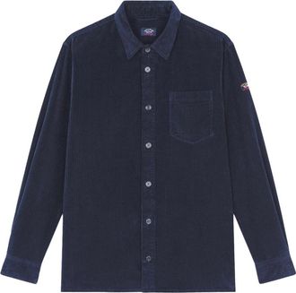 Paul & Shark Overshirt van katoenfluweel - Heren - Casual Overhemden - Blauw - M - Katoen - Overhemden