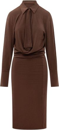 Andamane Kleedjes, Dames, Bruin, S, Shirt Kleedjes