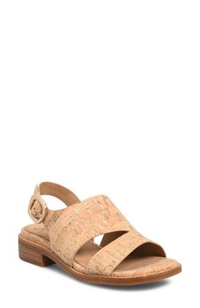 S&ouml;fft Nivian Slingback Sandal in Natural/Gold at Nordstrom, Size 6.5