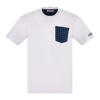 MC2 Saint Barth T-Shirts, male, White, Size: L Blanche Cotton T-Shirt With Printed Details