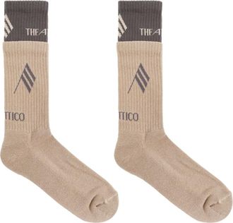 The Attico Katoenen sokken met logo - Beige