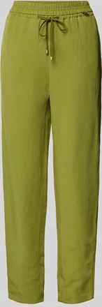 Marc Cain Tapered Fit Stoffhose aus Viskose-Leinen-Mix in Gruen, Gr&ouml;&szlig;e 36