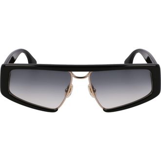 Victoria Beckham Classic Logo 57mm Gradient Modified Rectangular Sunglasses in Black at Nordstrom Rack