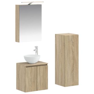 vidaXL Juego De Muebles De Ba&ntilde;o 4 Pcs Roble Sonoma Vidaxl