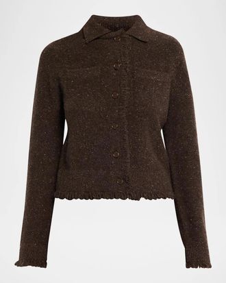 Rails Donegal-Style Cashmere Button-Front Cardigan