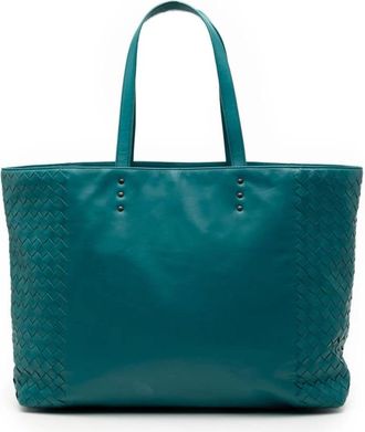 Bottega Veneta Pre-owned Tote Bags, female, Blue, Size: ONE SIZE Pre-owned Leather Tote Bag