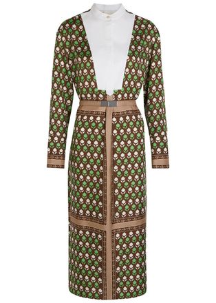 Tory Burch Printed Silk Midi Shirt Dress - Brown - S (UK8-10 / S)