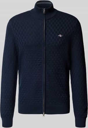 GANT Strickjacke mit Strukturmuster in Dunkelblau, Größe XXXL