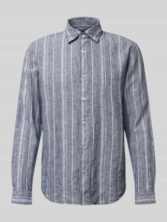 Mc Neal Regular Fit Freizeithemd aus Leinen-Baumwoll-Mix mit Kentkragen in Dunkelblau, Gr&ouml;&szlig;e XXXL