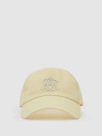 Reiss Powder Yellow Monogram-embroidered Baseball Hat