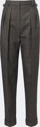 MUGLER Checked wool straight pants