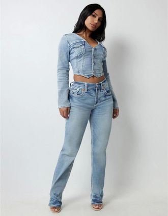 True Religion Womens Ricki Rlxd S - Blue - Size: 26 l30