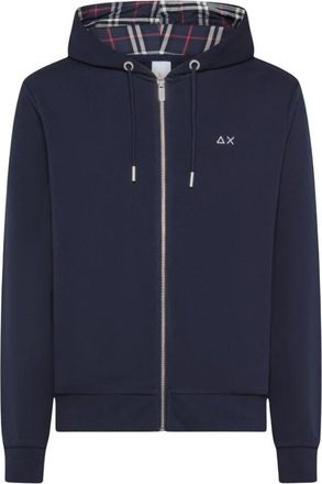 Sun 68 Hoodie met volledige ritssluiting - Heren - Vesten met rits - Blauw - S - Katoen - Hoodies & sweatvesten