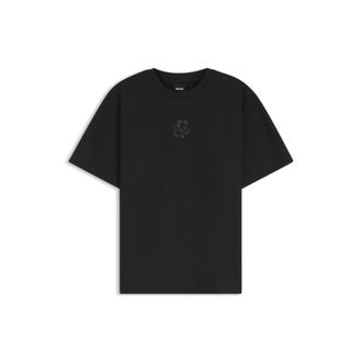 BOSS Mercerized-cotton T-shirt with sequin-embroidered Double B monogram