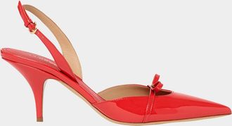 Ferragamo Gylla Patent Bow Slingback Pumps