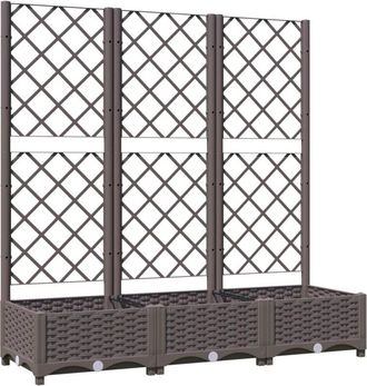vidaXL Garden Planter with Trellis Brown 120x40x121.5 cm pp Vidaxl
