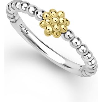 Lagos Caviar Icon Bead Ring in Silver at Nordstrom, Size 8