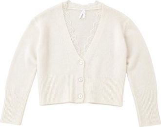 Imperial Gebreide Cardigan met Kantdetail - Dames - Vesten - Wit - ONE Size - Wol - Truien & Vesten